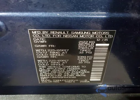 2016 Nissan Rogue S z USA, uszkodzony, nr VIN KNMAT2MV8GP643095